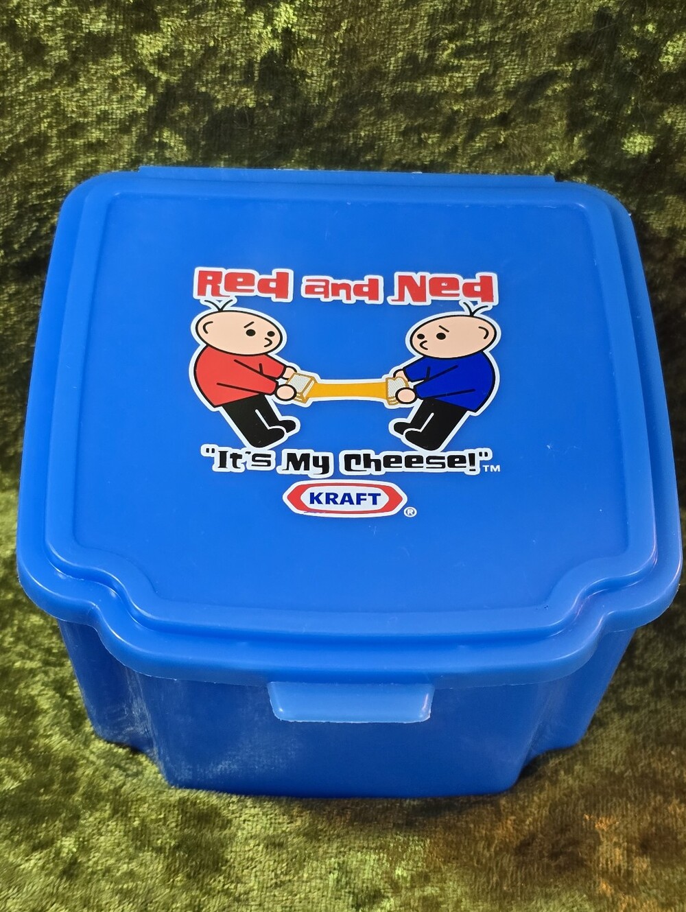 VTG Kraft Cheese Singles Container Red and Ned It’s My Cheese Promo Blue Box